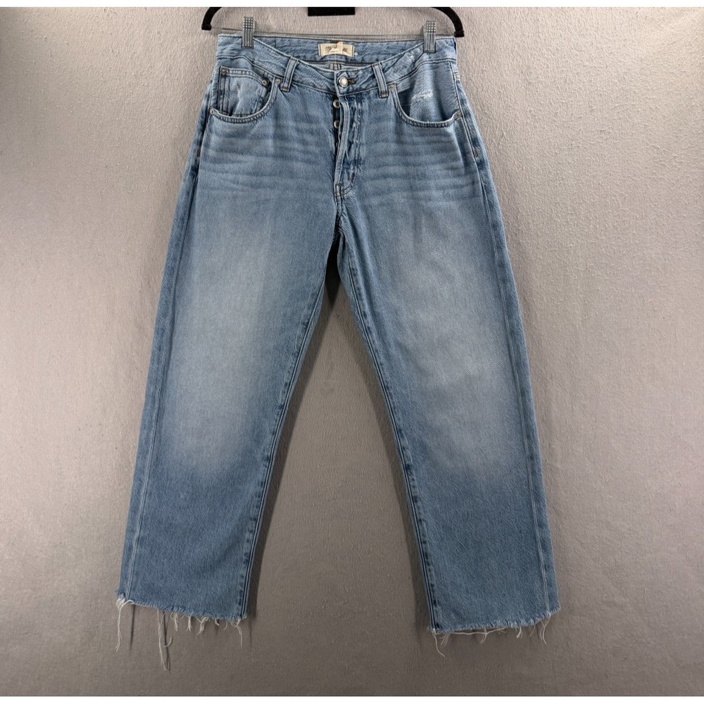 Madewell The Curvy Dean Easy Straight Jeans Womens 27 Button Fly Raw Hem Airy